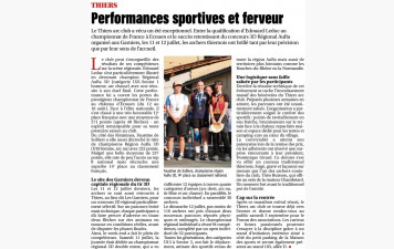 article de la montagne sur les résultats du thiers arc club